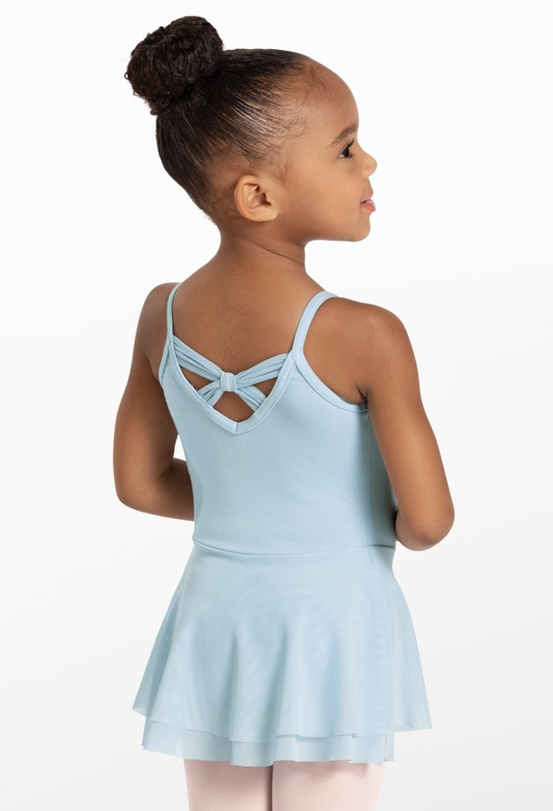 Light Blue Kids Cotton Bow Back Dress